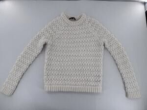 Tibi Sweater Sz XS Wool Mohair Crewneck Chunky Knit Ivory Coquette Minimalist